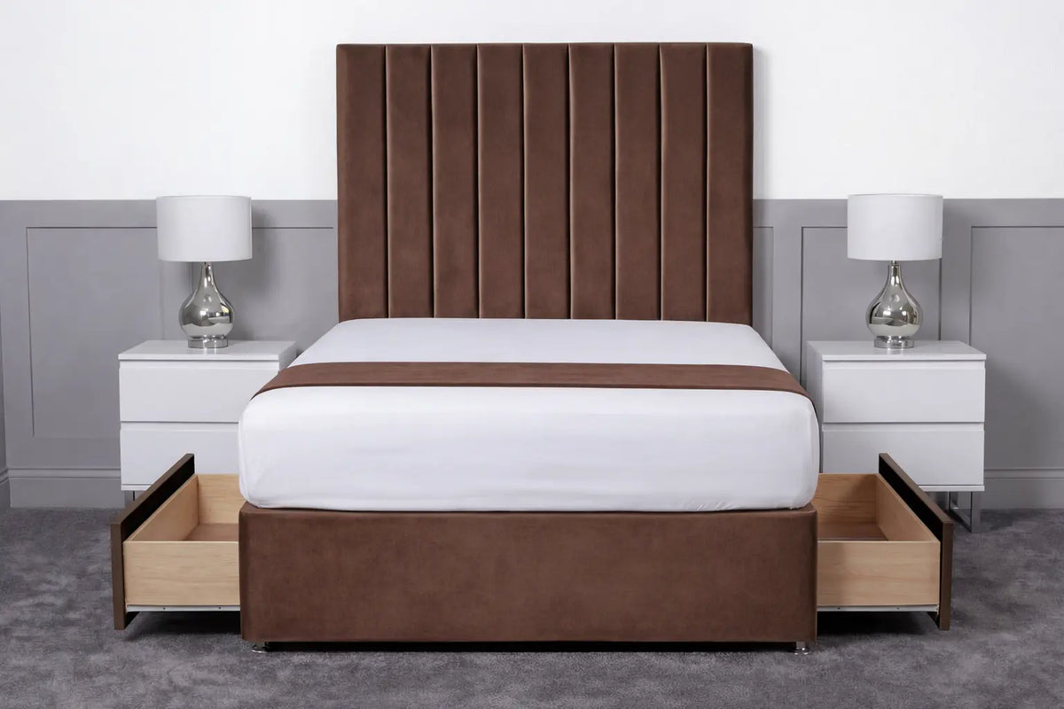 Luxury Ashford 26-inch Headboard Lined Panel Divan Bed