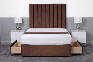 Luxury Ashford 26-inch Headboard Lined Panel Divan Bed