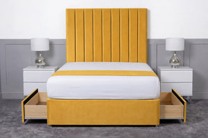 Luxury Ashford 26-inch Headboard Lined Panel Divan Bed