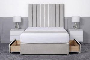 Luxury Ashford 26-inch Headboard Lined Panel Divan Bed