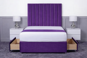 Luxury Ashford 26-inch Headboard Lined Panel Divan Bed