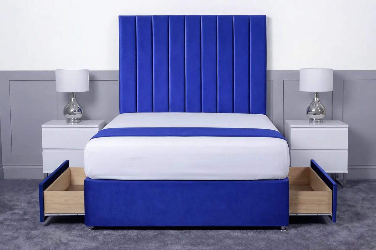 Luxury Ashford 26-inch Headboard Lined Panel Divan Bed