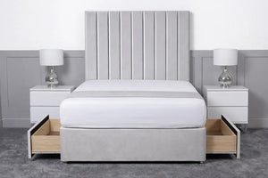 Luxury Ashford 26-inch Headboard Lined Panel Divan Bed