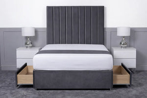 Luxury Ashford 26-inch Headboard Lined Panel Divan Bed