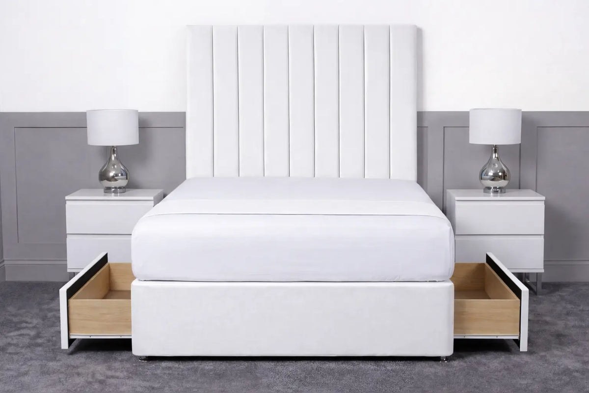 Luxury Ashford 26-inch Headboard Lined Panel Divan Bed