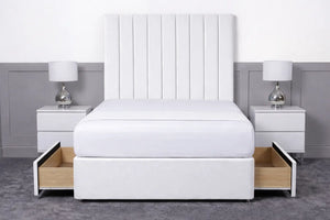 Luxury Ashford 26-inch Headboard Lined Panel Divan Bed