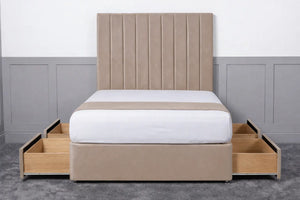 Luxury Ashford 26-inch Headboard Lined Panel Divan Bed