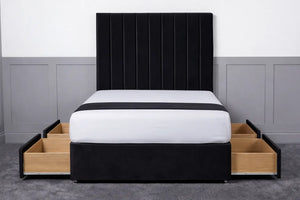 Luxury Ashford 26-inch Headboard Lined Panel Divan Bed