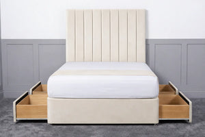Luxury Ashford 26-inch Headboard Lined Panel Divan Bed