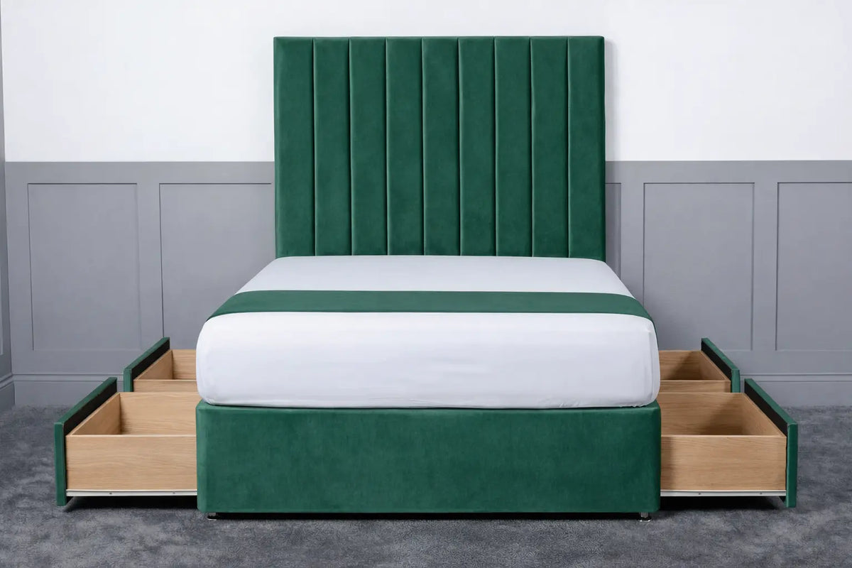 Luxury Ashford 26-inch Headboard Lined Panel Divan Bed