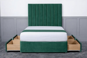 Luxury Ashford 26-inch Headboard Lined Panel Divan Bed