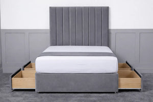 Luxury Ashford 26-inch Headboard Lined Panel Divan Bed