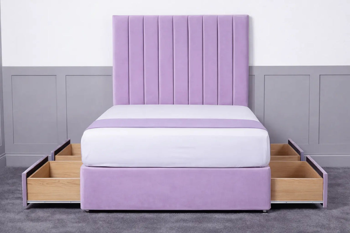 Luxury Ashford 26-inch Headboard Lined Panel Divan Bed