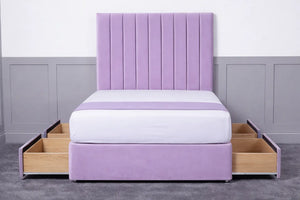 Luxury Ashford 26-inch Headboard Lined Panel Divan Bed