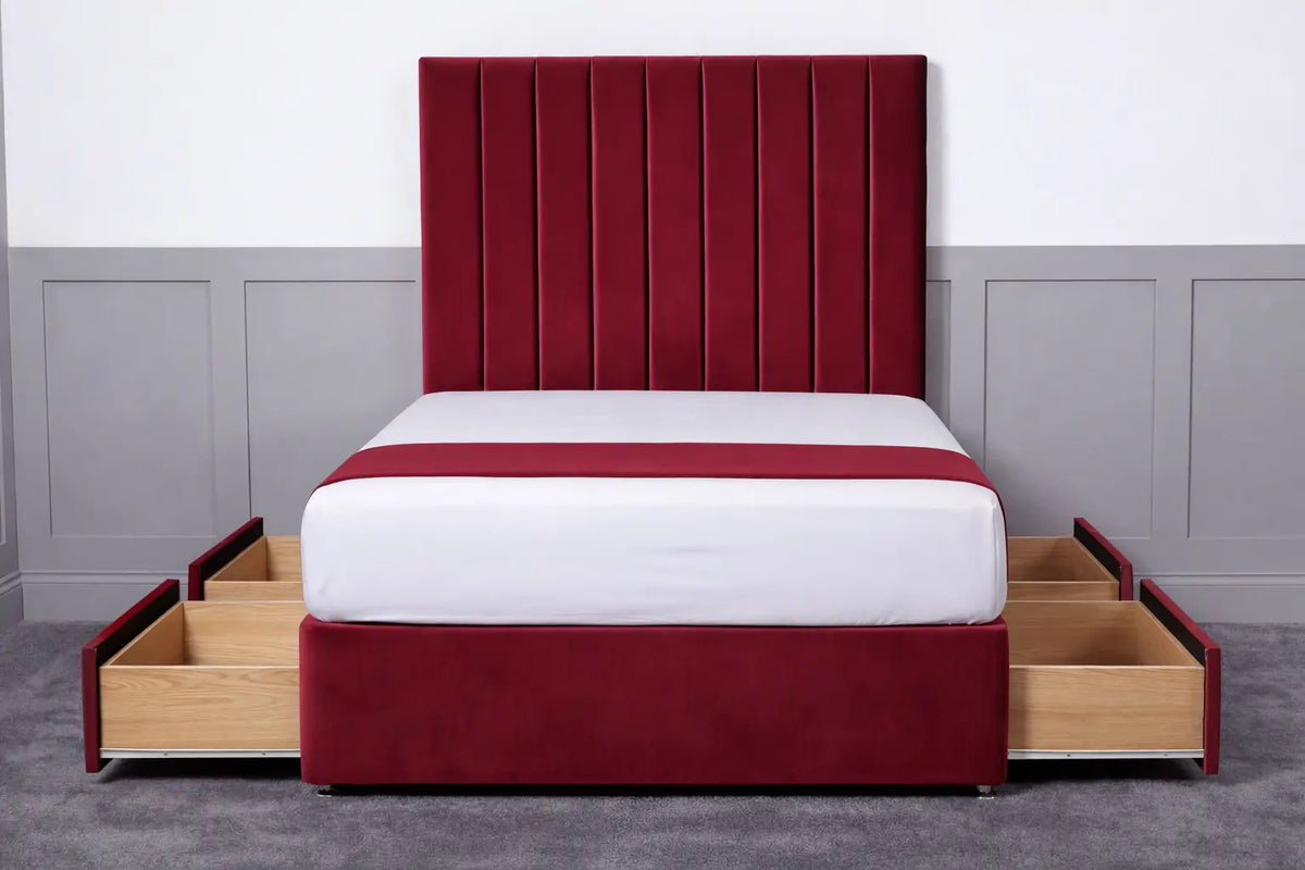 Luxury Ashford 26-inch Headboard Lined Panel Divan Bed