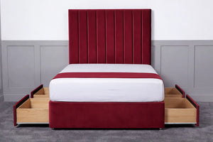 Luxury Ashford 26-inch Headboard Lined Panel Divan Bed