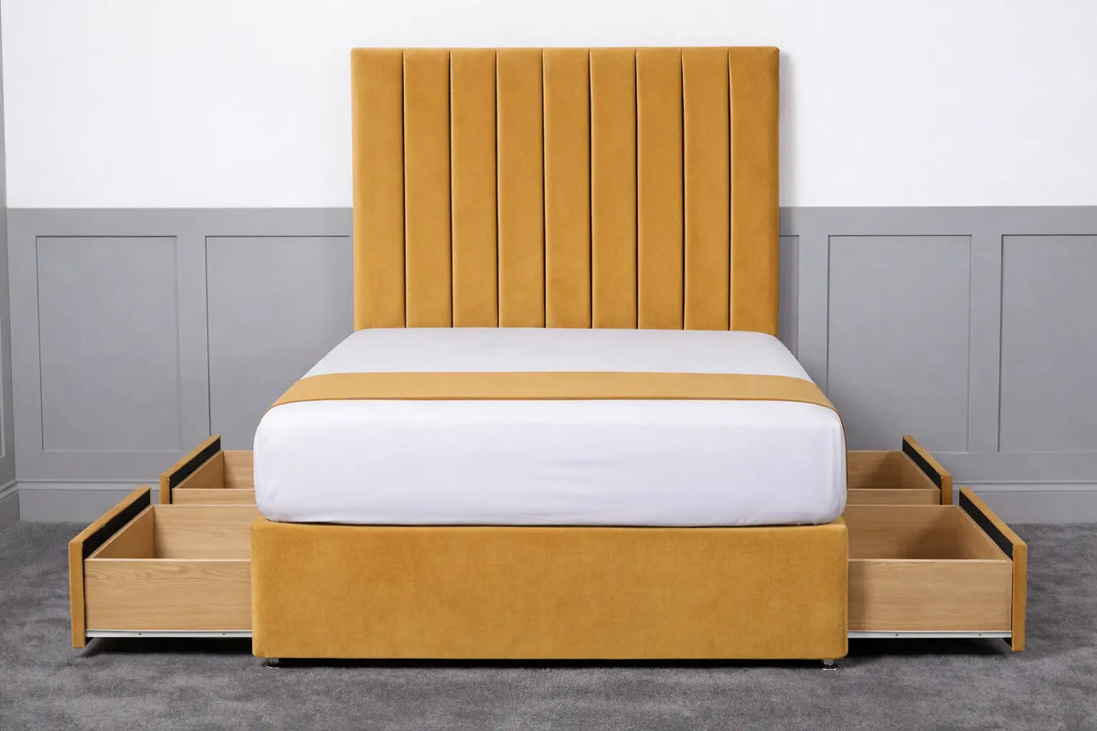 Luxury Ashford 26-inch Headboard Lined Panel Divan Bed