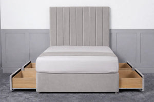 Luxury Ashford 26-inch Headboard Lined Panel Divan Bed