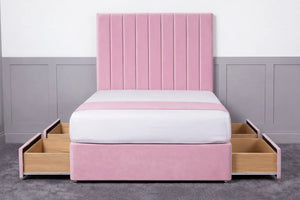 Luxury Ashford 26-inch Headboard Lined Panel Divan Bed