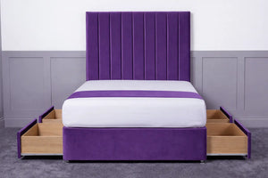 Luxury Ashford 26-inch Headboard Lined Panel Divan Bed