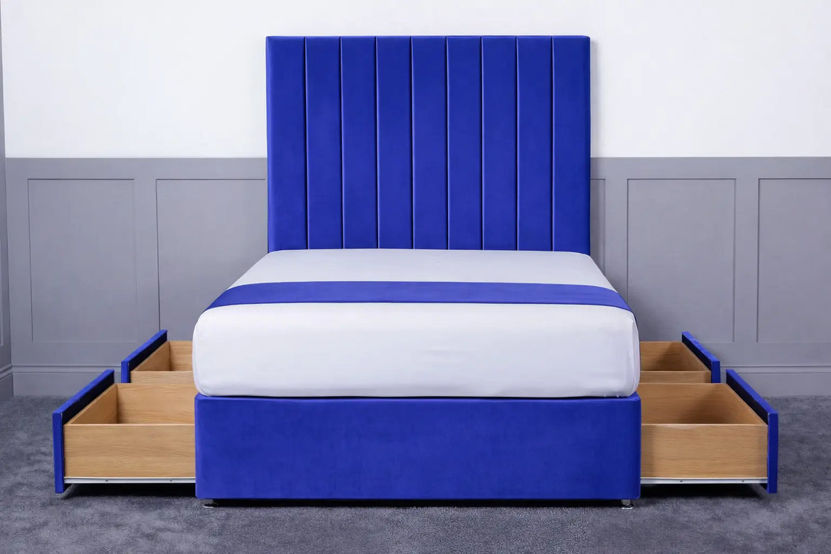 Luxury Ashford 26-inch Headboard Lined Panel Divan Bed