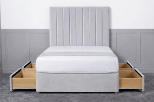 Luxury Ashford 26-inch Headboard Lined Panel Divan Bed