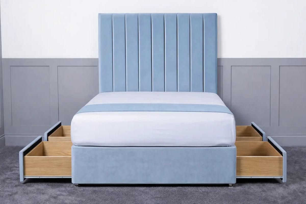 Luxury Ashford 26-inch Headboard Lined Panel Divan Bed