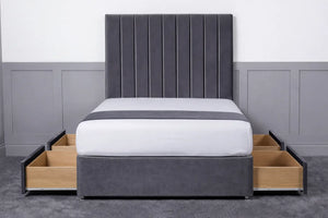 Luxury Ashford 26-inch Headboard Lined Panel Divan Bed