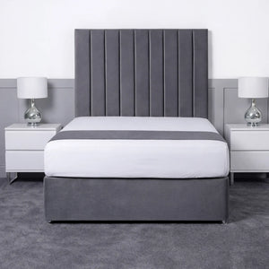 Luxury Ashford 26-inch Headboard Lined Panel Divan Bed