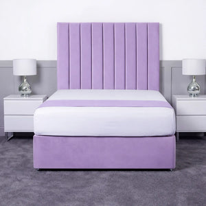 Luxury Ashford 26-inch Headboard Lined Panel Divan Bed