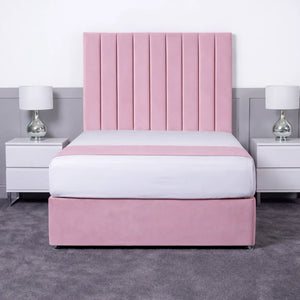 Luxury Ashford 26-inch Headboard Lined Panel Divan Bed