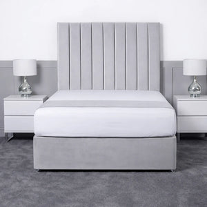 Luxury Ashford 26-inch Headboard Lined Panel Divan Bed