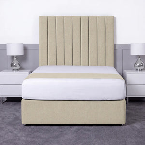 Luxury Ashford 26-inch Headboard Lined Panel Divan Bed