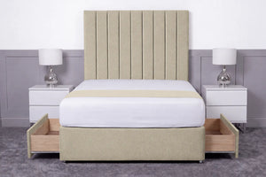 Luxury Ashford 26-inch Headboard Lined Panel Divan Bed