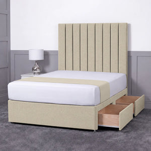 Luxury Ashford 26-inch Headboard Lined Panel Divan Bed