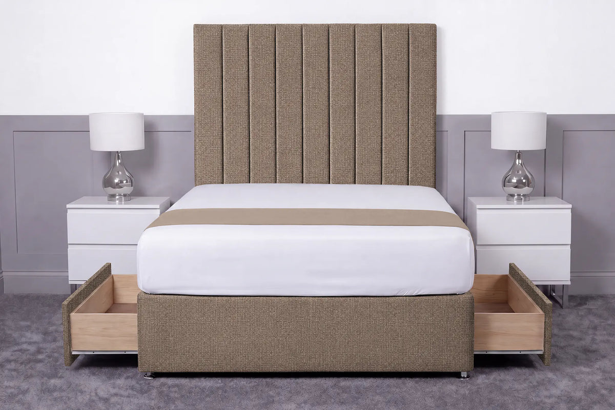 Luxury Ashford 26-inch Headboard Lined Panel Divan Bed