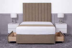 Luxury Ashford 26-inch Headboard Lined Panel Divan Bed