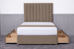 Luxury Ashford 26-inch Headboard Lined Panel Divan Bed