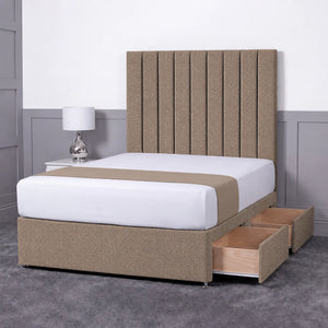 Luxury Ashford 26-inch Headboard Lined Panel Divan Bed