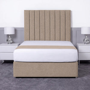 Luxury Ashford 26-inch Headboard Lined Panel Divan Bed