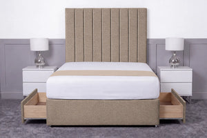 Luxury Ashford 26-inch Headboard Lined Panel Divan Bed