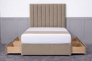 Luxury Ashford 26-inch Headboard Lined Panel Divan Bed