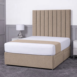 Luxury Ashford 26-inch Headboard Lined Panel Divan Bed