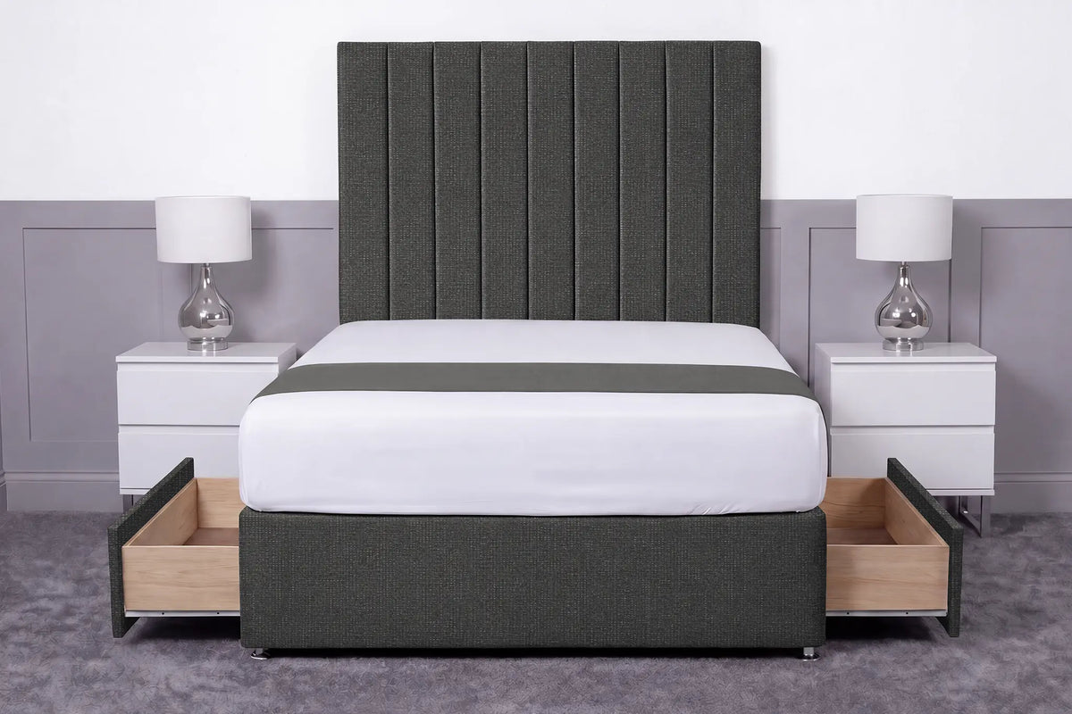 Luxury Ashford 26-inch Headboard Lined Panel Divan Bed