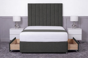Luxury Ashford 26-inch Headboard Lined Panel Divan Bed