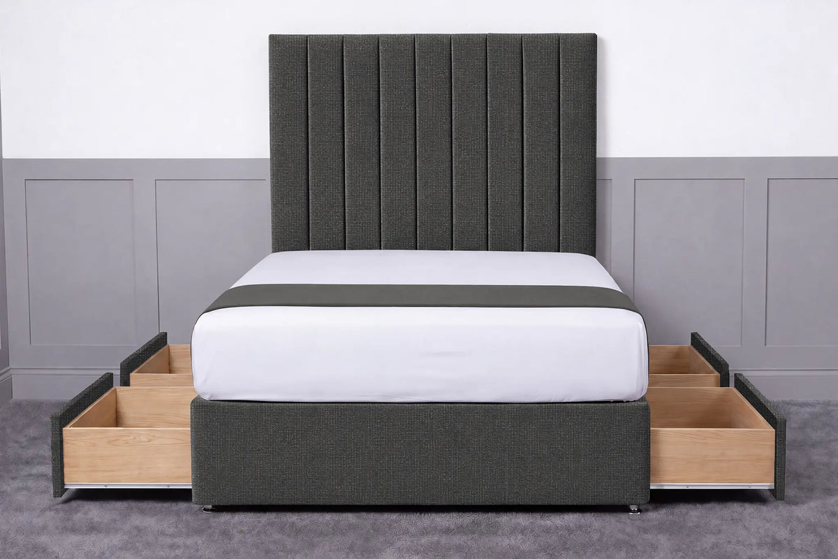 Luxury Ashford 26-inch Headboard Lined Panel Divan Bed