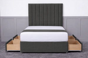 Luxury Ashford 26-inch Headboard Lined Panel Divan Bed