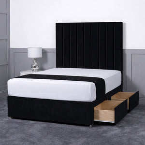 Luxury Ashford 26-inch Headboard Lined Panel Divan Bed