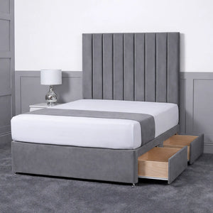 Luxury Ashford 26-inch Headboard Lined Panel Divan Bed