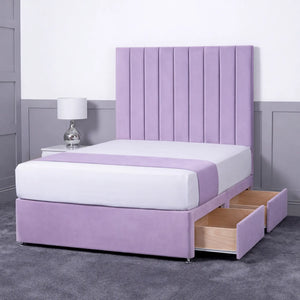 Luxury Ashford 26-inch Headboard Lined Panel Divan Bed